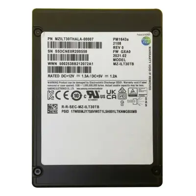 Samsung MZILT30THALA-00007 | Enterprise PM1643a Series 30.72TB Triple-Level Cell SAS 12Gb/s Read-Intensive 2.5-Inch Solid Sta...