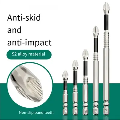 6pcs Non-slip cross head superhard strong magnetic electric screwdriver Hand drill Air covered S2 screwdriver set FathersDayG...