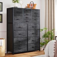 Raybee Furniture 16 Drawer Dresser for Bedroom, Large & Medium Drawers, Rustic Brown Wooden Top, Waterproof Fabric Storage Or...