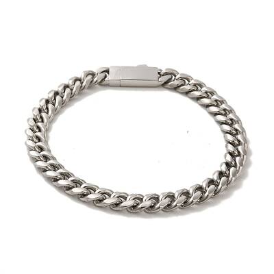 Non-Tarnish 304 Stainless Steel Cuban Link Chain Bracelets for Women Men