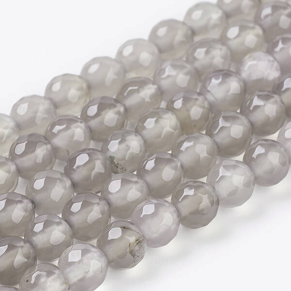 Natural Grey Agate Beads Strands