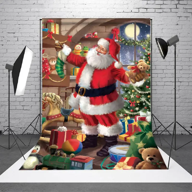 Santa Dollhouse Gifts Photography Christmas Backdrop - Aperturee