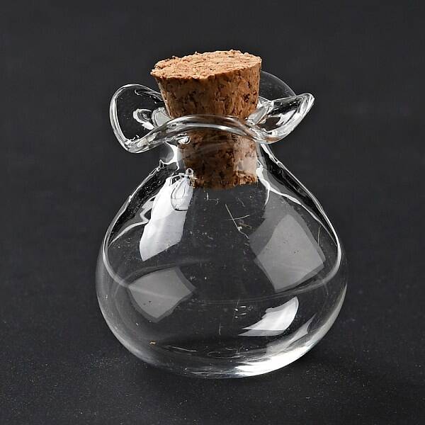 Lucky Bag Shape Glass Cork Bottles Ornament