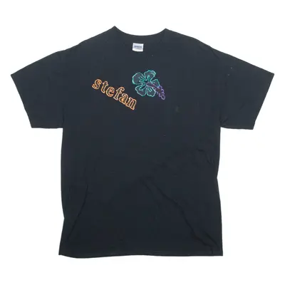 GILDAN Stefan Mens T-Shirt Black Crew Neck L