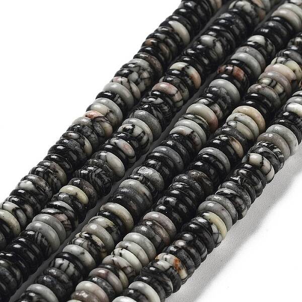 Natural Black Netstone Beads Strands