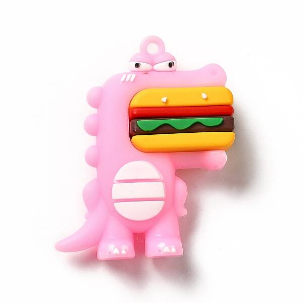 Dinosaur with Hamburger Shape PVC Pendants