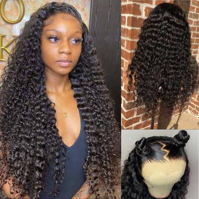 Ashimary Deep Wave Lace Front Wigs13x4 Pre Plucked Lace Frontal Brazilian Human Hair Wig