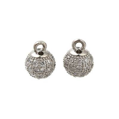 Rack Plating Brass Micro Pave Cubic Zirconia Charms