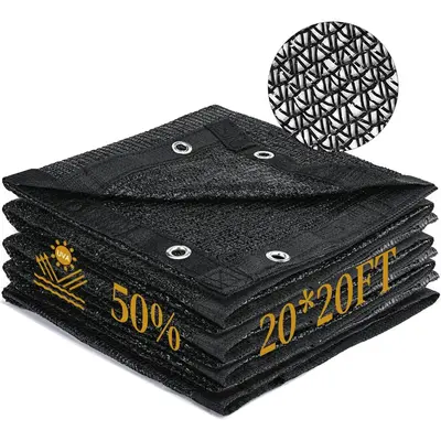 Garden 50% Shade Cloth, 20 x 20 FT Sun Shade Mesh Tarp with Reinforced Grommets, Durable HDPE Material Outdoor Shade Cloth fo...