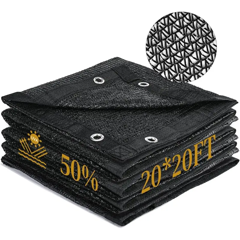 Garden 50% Shade Cloth, 20 x 20 FT Sun Shade Mesh Tarp with Reinforced Grommets, Durable HDPE Material Outdoor Shade Cloth fo...