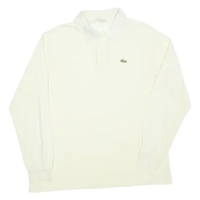 LACOSTE Mens Polo Shirt Yellow Long Sleeve L