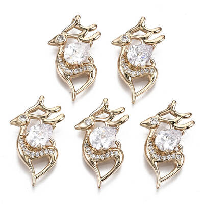 Brass Micro Pave Cubic Zirconia Pendants