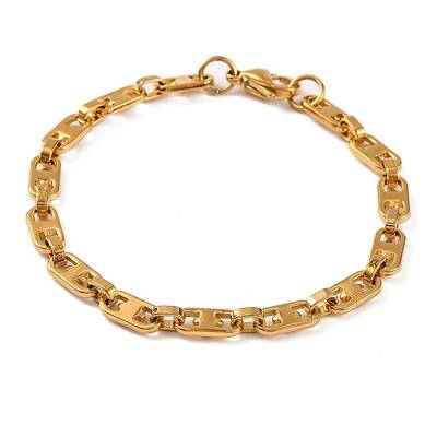 PVD Vacuum Plating 201 Stainless Steel Oval Link Chain Bracelets