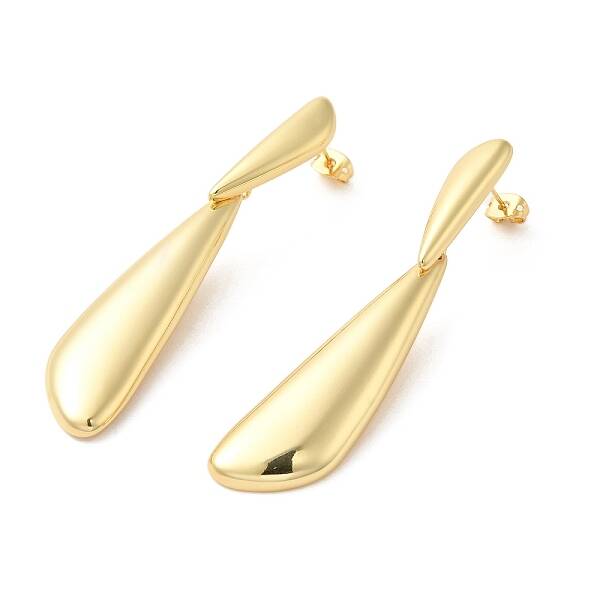 Real 18K Gold Plated Brass Dangle Stud Earrings