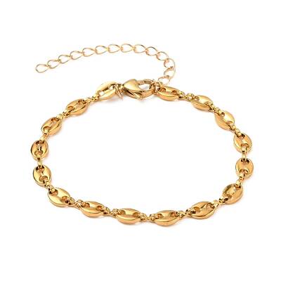 304 Stainless Steel Coffee Bean Chain Bracelets