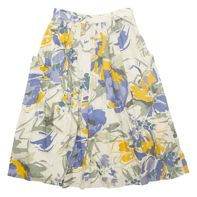 Womens A-Line Skirt Blue Midi Floral S