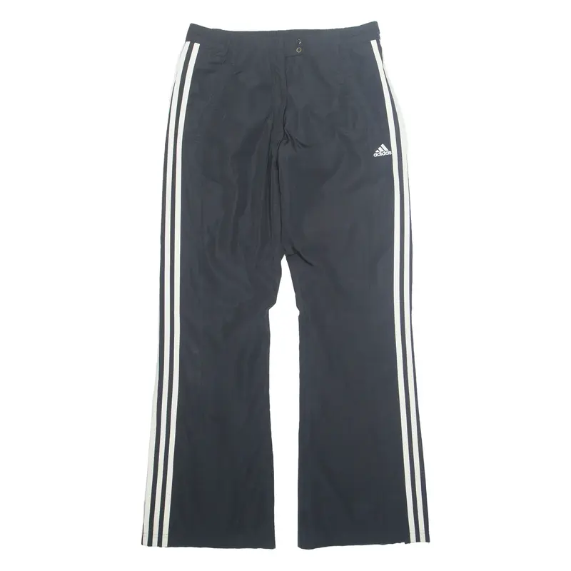 ADIDAS Mesh Lined Womens Track Pants Black Straight UK 10 W28 L31