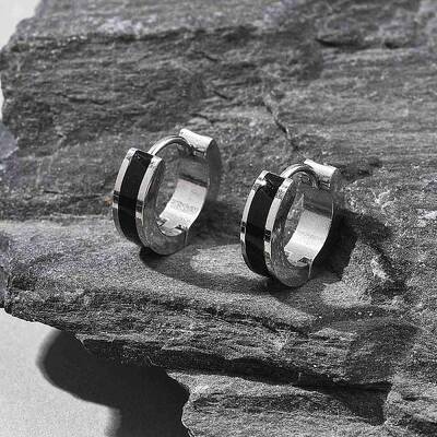 304 Stainless Steel Enamel Hoop Earrings
