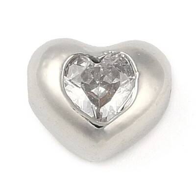 Brass Micro Pave Cubic Zirconia Beads