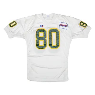 RUSSELL ATHLETIC Mens Jersey White USA V-Neck Nylon 2XL