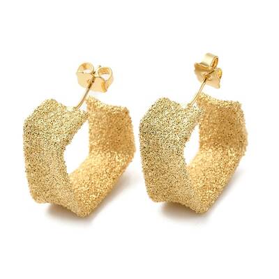 Real 18K Gold Plated Brass Stud Earrings