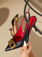 Women's Elegant Fashionable Stiletto Heeled Sandals, Classy Sandals, Woman Sandals, Trendy Pointed Toe High Heel Sandals, Lea...