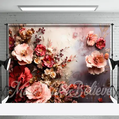 Pink And Red Blooming Flowers Photograph Backdrop - Aperturee