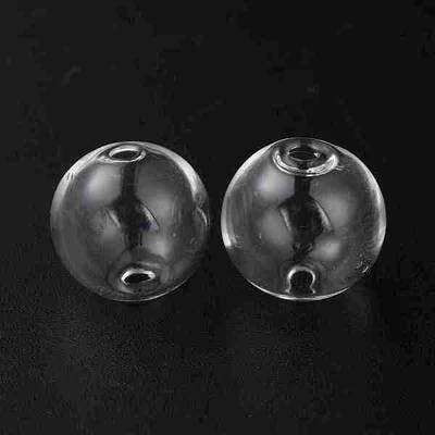 Handmade Two Holes Blown Glass Globe Beads