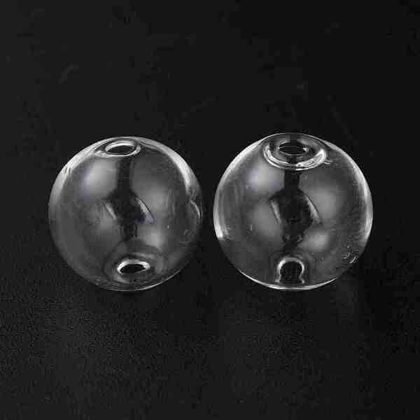 Handmade Two Holes Blown Glass Globe Beads