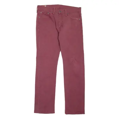 LEVI'S 513 Jeans Mens Maroon Slim Straight W31 L30