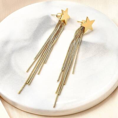 Rack Plating Brass Star Ear Studs