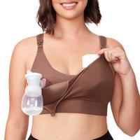 Momcozy Lycra Pumping Bra Hands Free, HF055 Fixed Padding Pump Bra for Enhanced Shape, Comfort Support Pumping & Nursing Bra ...