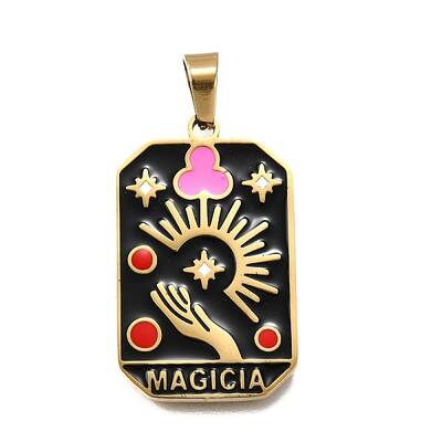 Tarot 304 Stainless Steel Enamel Pendants