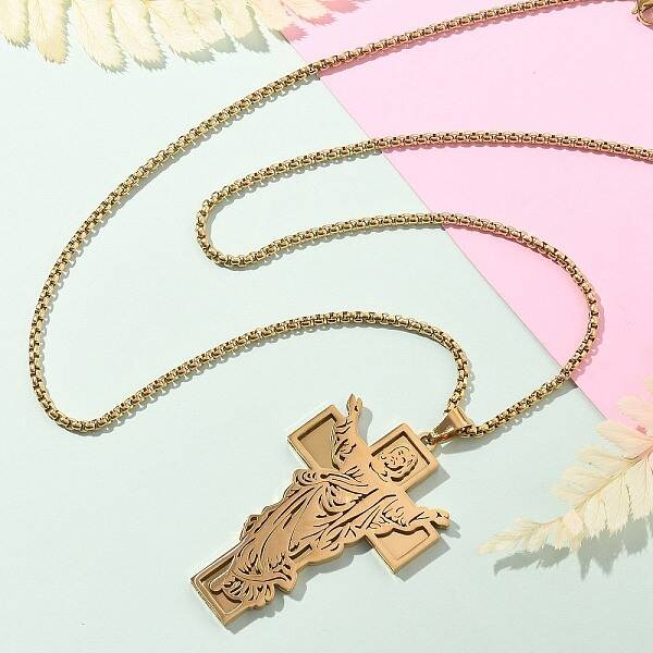 304 Stainless Steel Religion Pendant Necklaces