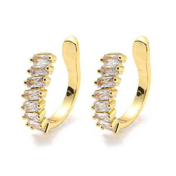 Clear Cubic Zirconia Cuff Earrings