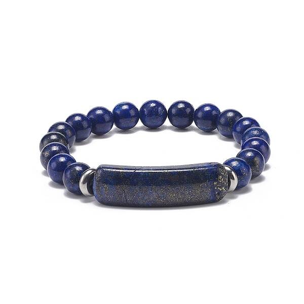 Natural Lapis Lazuli(Dyed) Beaded Stretch Bracelet
