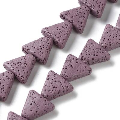 Triangle Dyed Natural Lava Rock Beads Strands