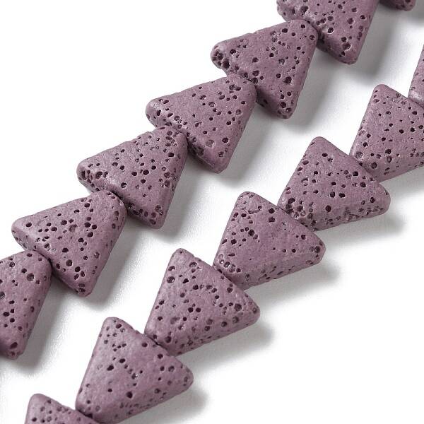 Triangle Dyed Natural Lava Rock Beads Strands