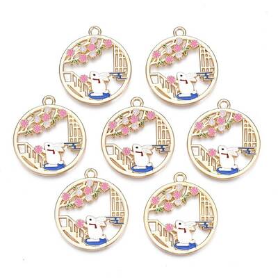 Rack Plating Alloy Enamel Pendants