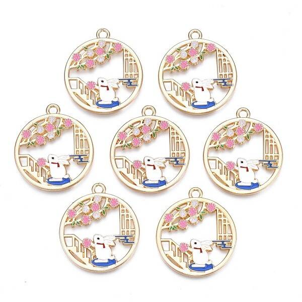 Rack Plating Alloy Enamel Pendants