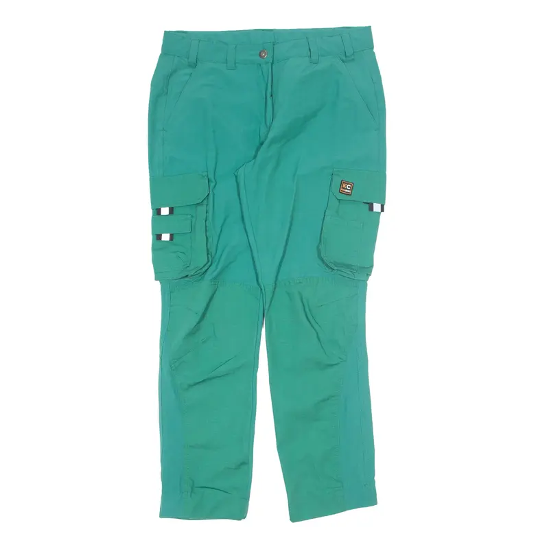 KINGCRAFT Cargo Trousers Green Regular Tapered Mens W32 L30