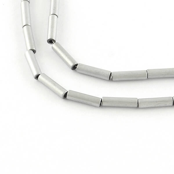 Tube Electroplate Non-magnetic Synthetic Hematite Bead Strands