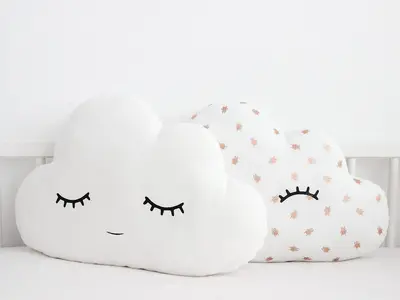 White with Golden Scarabs Cloud Pillow