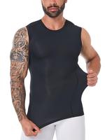 Men's Solid Color Shapewear Tank Top, Casual Breathable Sleeveless Shapewear Top for Workout Gym Exercise, Fashion Men's Unde...