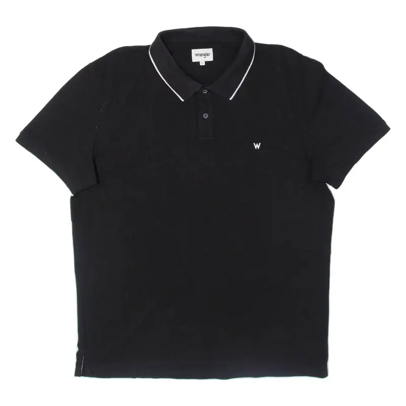 WRANGLER Mens Polo Shirt Black L