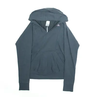 ADIDAS Cut Out Grey Pullover Hoodie Womens S