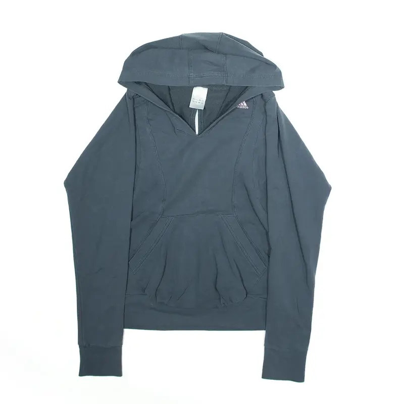 ADIDAS Cut Out Grey Pullover Hoodie Womens S