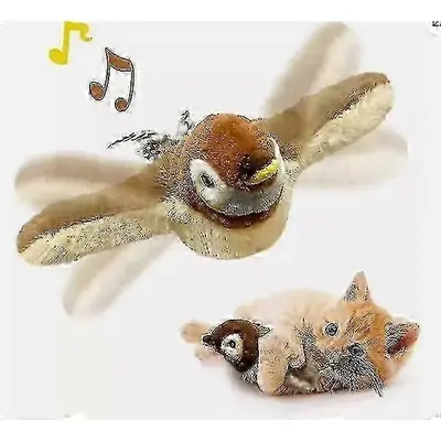Electronic Interactive Flying Bird Cat Toy Hanging Pet Flapping Wings Sparrow