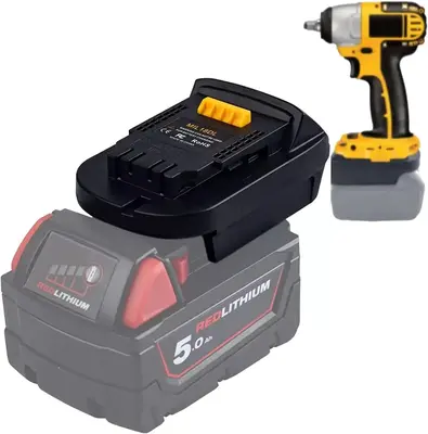 TPDL MIL18DL Adapter Convert Milwaukee M18 18V Batteries to DeWalt 20V Tools Durable ABS Material Secure Connection