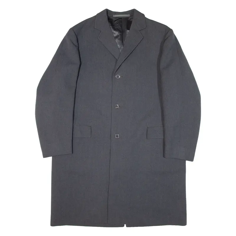 FUFFA Mens Overcoat Coat Grey Knit XL